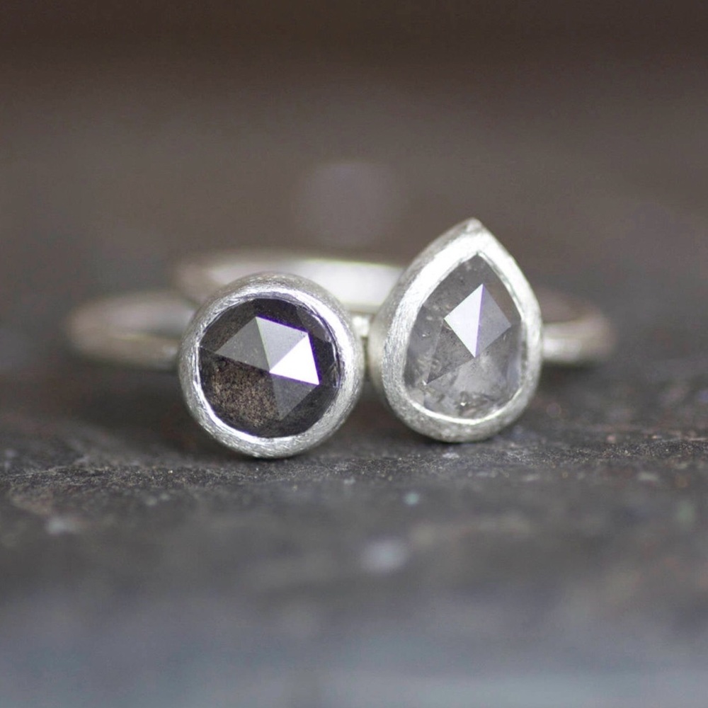 Gray Rosecut Diamond Ring - image 1